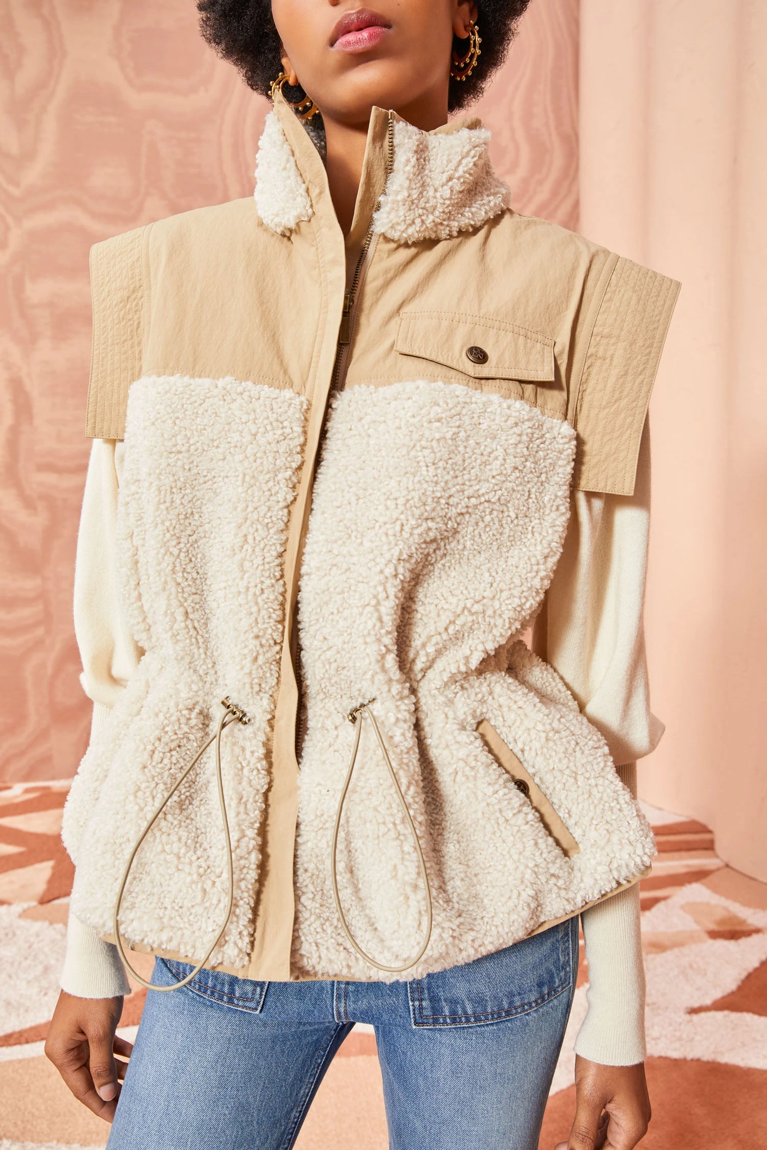 ULLA JOHNSON Tariet Vest - Fawn 2 ULLA JOHNSON Tariet Vest - Fawn - Image 2