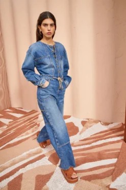 ULLA JOHNSON The Stevie Jumpsuit - Danube Medium Indigo Wash