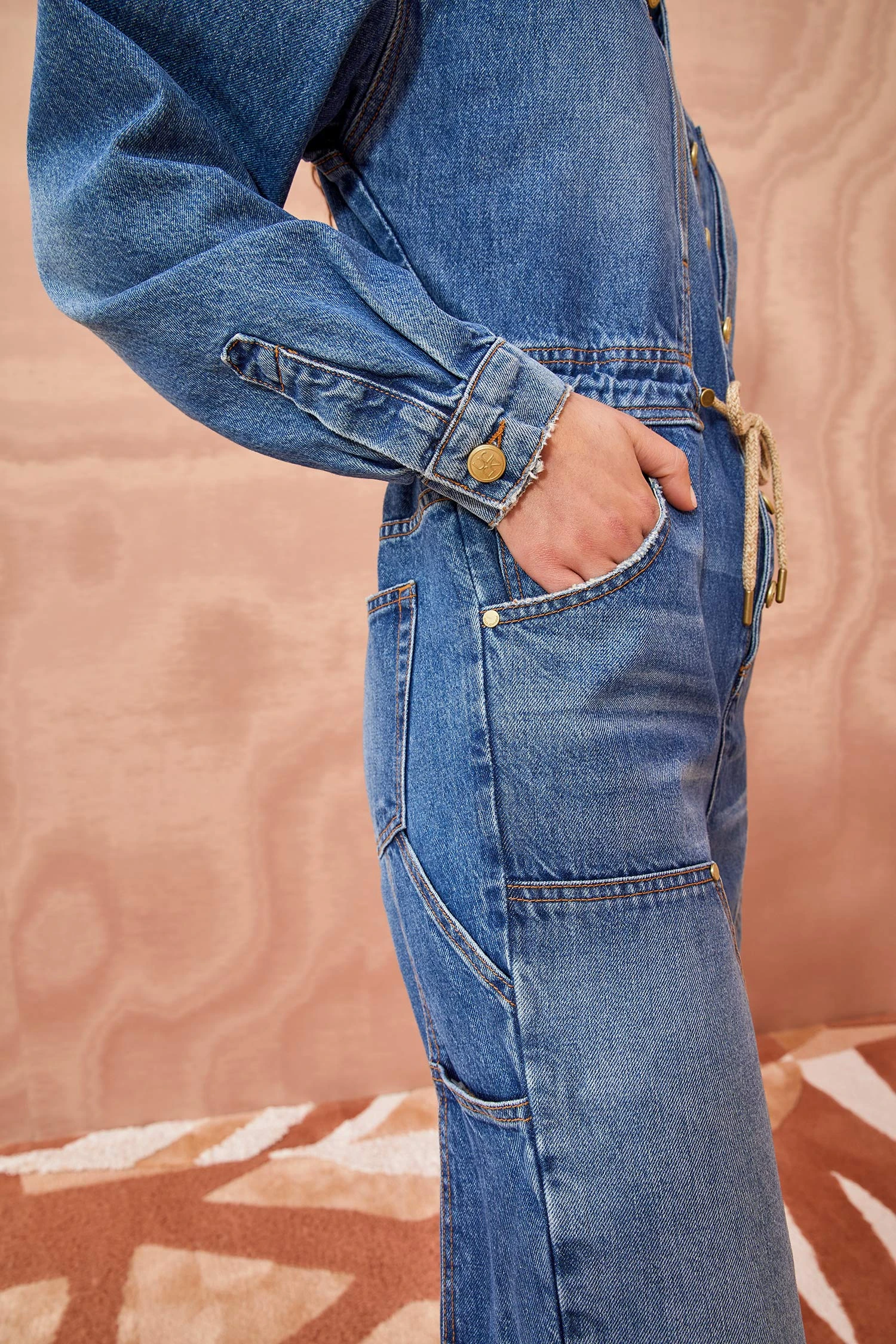 ULLA JOHNSON The Stevie Jumpsuit - Danube Medium Indigo Wash 5 ULLA JOHNSON The Stevie Jumpsuit - Danube Medium Indigo Wash - Image 5