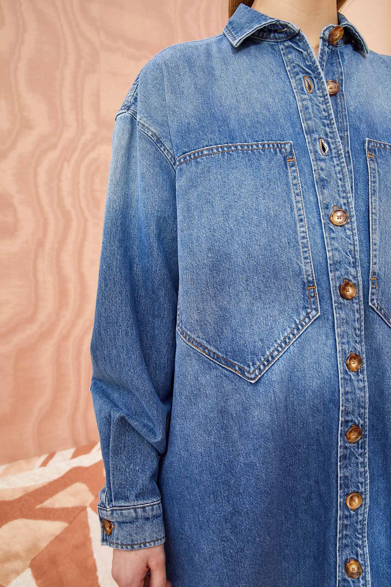 ULLA JOHNSON The Valerie Dress - Danube Medium Indigo Wash 3 ULLA JOHNSON The Valerie Dress - Danube Medium Indigo Wash - Image 3