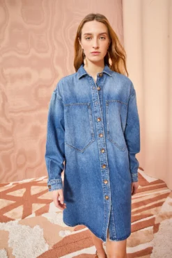 ULLA JOHNSON The Valerie Dress - Danube Medium Indigo Wash 8 ULLA JOHNSON The Valerie Dress - Danube Medium Indigo Wash -ULLA JOHNSON ULLA JOHNSON The Valerie DANUBE MEDIUM INDIGO WASH 03