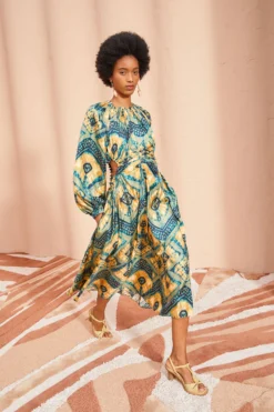 ULLA JOHNSON Penina Macrame Braided High Heel - Transparent Yellow -ULLA JOHNSON ULLA JOHNSON Tulia Dress CONSTELLATION 01 MAIN d54997e2 940e 4185 a219 9f2a23c137f7