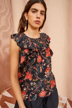 ULLA JOHNSON Tulip Top - Obsidian -ULLA JOHNSON ULLA JOHNSON Tulip Top OBSIDIAN 0020