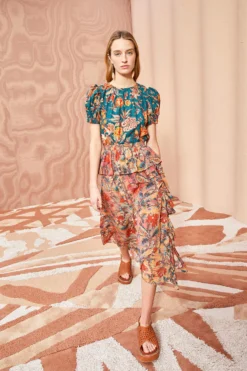 ULLA JOHNSON Ursa Skirt - Coral Bloom