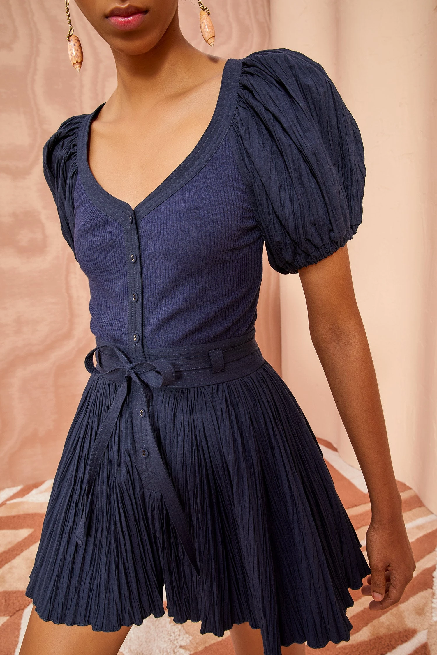 ULLA JOHNSON Vinny Playsuit - Midnight 5 ULLA JOHNSON Vinny Playsuit - Midnight - Image 5