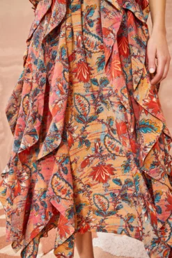 ULLA JOHNSON Violeta Dress - Coral Bloom -ULLA JOHNSON ULLA JOHNSON Violeta Dress CORAL BLOOM 04