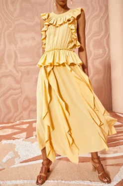 ULLA JOHNSON Violeta Dress - Dune -ULLA JOHNSON ULLA JOHNSON Violeta Dress DUNE 03