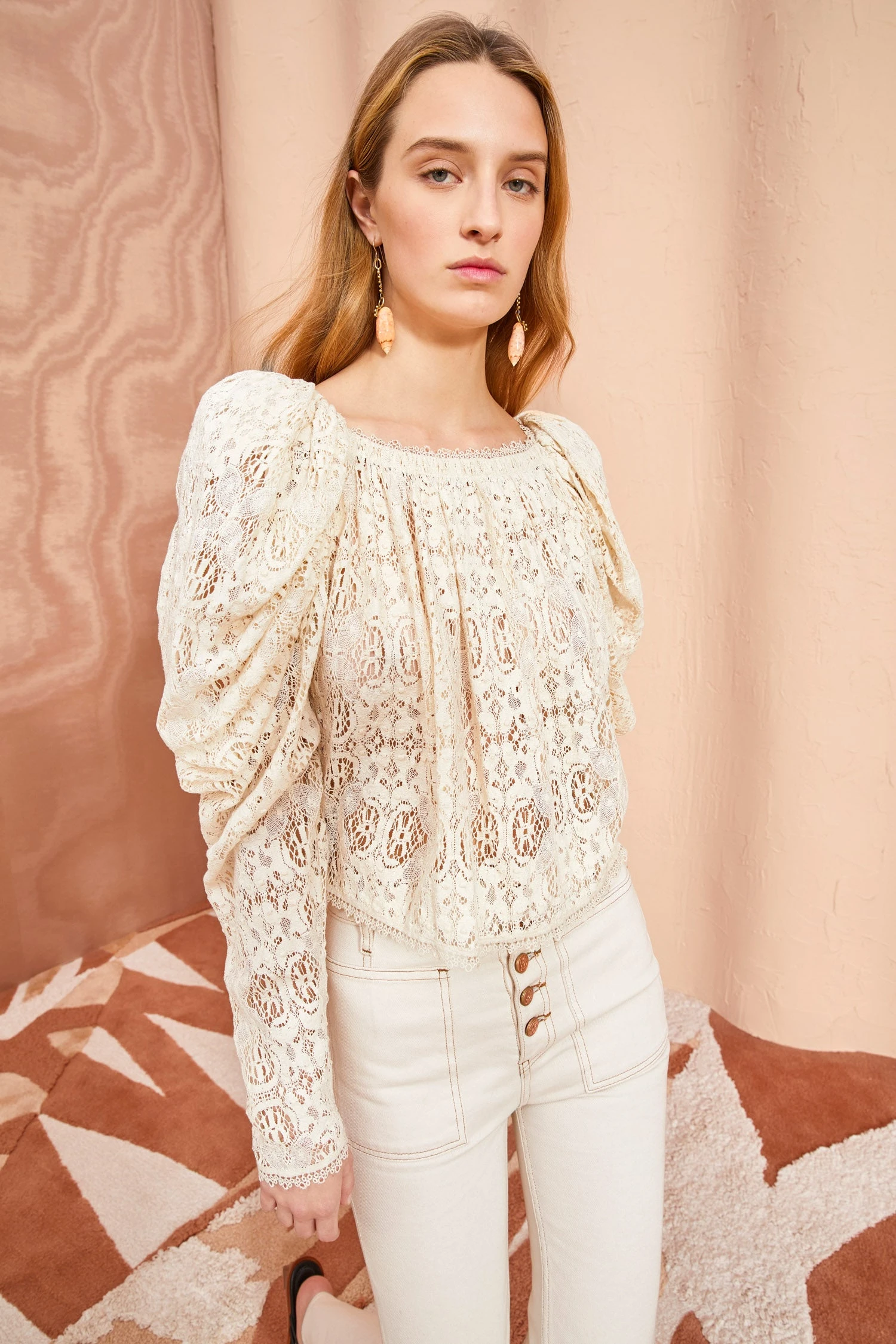 ULLA JOHNSON Vivi Blouse - Chalk 1 ULLA JOHNSON Vivi Blouse - Chalk