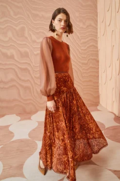 ULLA JOHNSON Willa Skirt - Sienna -ULLA JOHNSON ULLA JOHNSON Willa Skirt SIENNA 0110