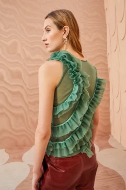 ULLA JOHNSON Winnifred Top - Jade -ULLA JOHNSON ULLA JOHNSON Winnifred Top JADE 0100