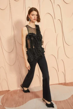 ULLA JOHNSON Winnifred Top - Noir -ULLA JOHNSON ULLA JOHNSON Winnifred Top NOIR 0032