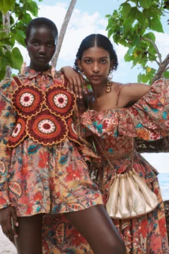 ULLA JOHNSON Ursa Skirt - Coral Bloom -ULLA JOHNSON Ulla Johnson PF23 VOGUE LOOK 5 5 scaled