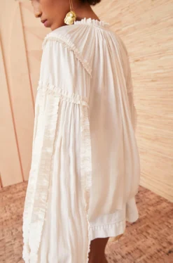 ULLA JOHNSON Maeve Blouse - Blanc -ULLA JOHNSON ulla johnson white maeve top blanc UJ990237 view 3